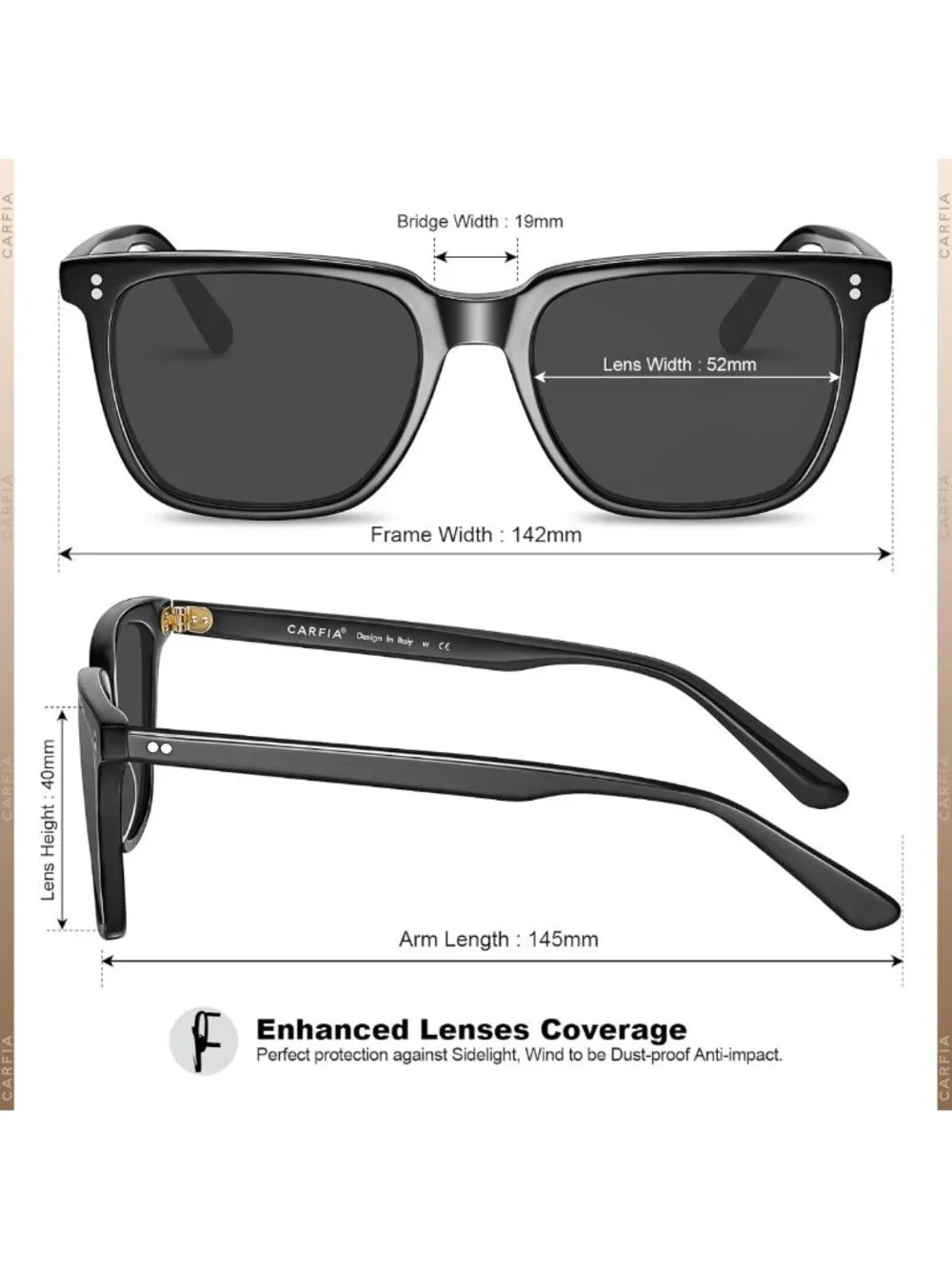 Classic Retro Square Polarized Sunglasses for Men - UV400 Protection Driving